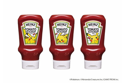 ハインツの逆さボトルケチャップに「ピカチュウ」が登場！ピカチュウのほっぺにケチャップを入れられるオリジナルプレートがもらえるプレゼント企画も♪ 画像