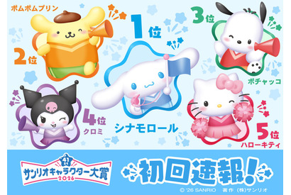 「2026年サンリオキャラクター大賞」初回速報1位はシナモロール！ポムポムプリンらがランクインした上位10位を発表 画像