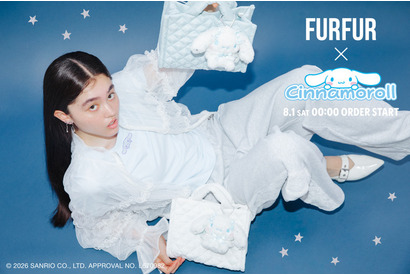 「シナモロール」ふわふわぬい付き2WAYバッグやビジューTシャツに心ときめく♪「FURFUR」初コラボ全3型が登場 画像