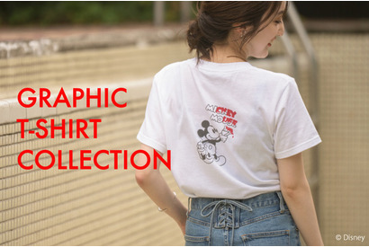 ミッキーマウスを小柄女性のためのサイズ感でTシャツに♪ ヴィンテージライクなデザインが◎ 画像