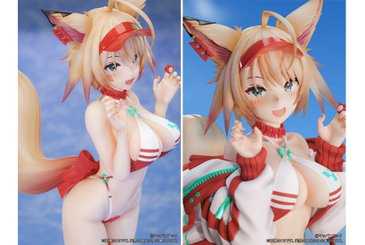 可愛らしくもセクシーな水着姿とジャケット・ホットパンツ姿、どちらを選ぶ?マッパニナッタによる描き下ろしケモミミキャラクターが立体化 画像