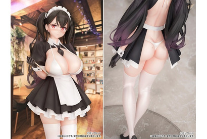大胆にあらわになった胸元やお尻のホクロを忠実に再現！ポップキュンオリジナルイラスト「高時給メイドカフェ店員さん」のフィギュアが発売 画像