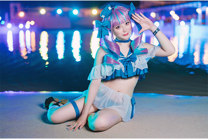 【コスプレ】「ホロライブ」湊あくあの水着姿が眩しいぜ！ 人気レイヤー・ゆらし【写真7枚】 画像