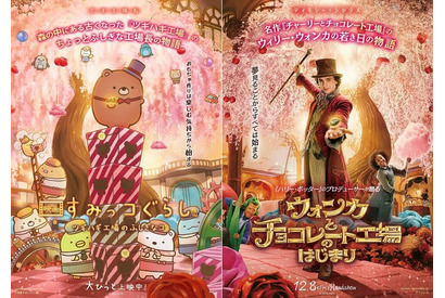 「映画 すみっコぐらし×ウォンカとチョコレート工場のはじまり」がコラボ♪ くま工場長とウォンカの特別ビジュアル公開 画像