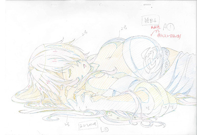保健室のベッド下の床で寝ている絵里子『この世の果てで恋を唄う少女YU-NO』第12話の原画を公開 画像