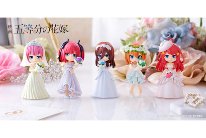 映画「五等分の花嫁」ウェディングドレス姿の五つ子が手のひらサイズに♪ デフォルメフィギュア登場 画像