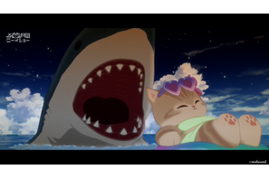 アニメ「mofusand」サメスーツを着た茶トラの猫サメにゃんが過ごすほっこりゆるゆる系猫アニメ―第1話場面カット 画像