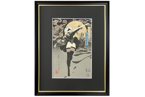 「NieR:Automata」2B、凛と立つ姿が美しい…！浮世絵木版画が数量限定で登場＆D.K直筆サイン入り 画像