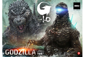 この迫力…この大きさ…怖すぎる…！「ゴジラ-1.0」海を割り進撃する巨大怪獣ゴジラが全長約91cmの巨大胸像になって登場 画像