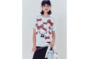 「ハローキティ」を大胆デザイン☆クロップド丈Tシャツや、主役級スウェットパンツで完成度高めファッション！【SNIDELコラボ】 画像
