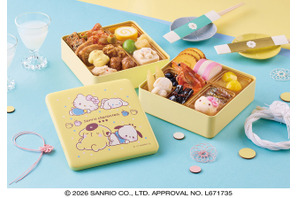 ゆるっとサンリオキャラのお重箱で登場♪ 紀文限定デザイン「サンリオキャラクターズのおせち詰合せ」が予約受付中！ 画像