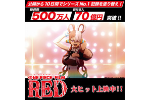 「ONE PIECE FILM RED」シリーズ最高記録！500万人動員＆興収70億円突破で「FILM Z」超え 画像