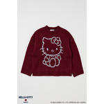 HELLO KITTY×MOUSSY「HELLO KITTY CHUNKY SWEATER　BORDEAUX」（C）25 SANRIO CO., LTD. APPR. NO. L662956