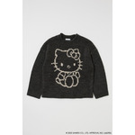 HELLO KITTY×MOUSSY「HELLO KITTY CHUNKY SWEATER　LIGHT BLACK」（C）25 SANRIO CO., LTD. APPR. NO. L662956