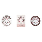 スマホに貼れるサイズのステッカー、手触りのいいクリアファイル、大きめ缶バッジ