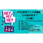 [2025年秋アニメ主題歌、どの曲が好き？ ED編]第1位～第5位を見る