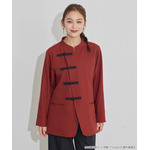 TVアニメ『らんま1/2』× earth music＆ecology Japan Label「チャイナシャツジャケット」ボルドー　着用イメージ（C）高橋留美子・小学館/「らんま1/2」製作委員会