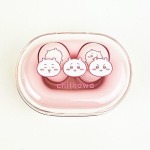 ケースもイヤホンもシンプルな絵柄のワイヤレスイヤホン