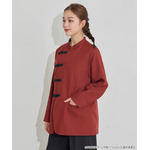 TVアニメ『らんま1/2』× earth music＆ecology Japan Label「チャイナシャツジャケット」ボルドー　着用イメージ（C）高橋留美子・小学館/「らんま1/2」製作委員会