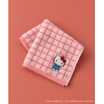 刺繍チェックタオルハンカチ（ハローキティ）