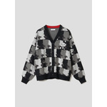 キティ シルエットパターン｜ジャカードＶネックカーディガン