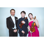 （左から）指揮者キンボー・イシイ、ヴァイオリニスト東亮汰、ヴァイオリニスト山田友里恵