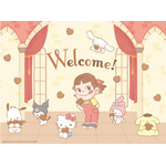ペコちゃん×サンリオキャラクターズ描き下ろし新デザインのパネル