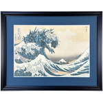 ゴジラ浮世絵 ジークレー版画「富嶽三十六景 神奈川沖浪裏」