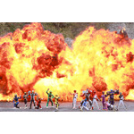 Vシネクスト「ナンバーワン戦隊ゴジュウジャーVSブンブンジャー」左側：ゴジュウジャー集合右側：ブンブンジャー集合