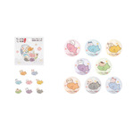 川越限定 フレークシール　660円(税込)／川越限定 マット缶バッジinカプセル　300円(税込)