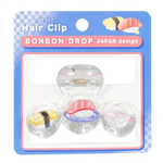 和柄　ボンボンドロップヘアクリップ（3列）　寿司