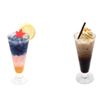 月詠の満月バタフライピーソーダ、土方のマヨラーコーヒーフロート