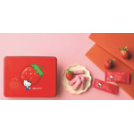 サンリオキャラクターズ×もち吉コラボ”第2弾”_あられクランチチョコ いちご味 ハローキティ缶