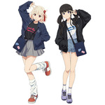 「リコリコ」千束＆たきなとおそろコーデで出かけよう♪ 制作スタッフの描き下ろしイラストを使用した新作Tシャツも登場 画像