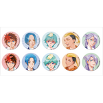 みずき健先生（上段）と橘皆無先生（下段）の『鎧真伝サムライトルーパー』缶バッジが10種！