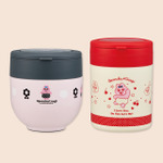 「おぱんちゅうさぎ」折りたたみハンドル付保温ランチジャー＆デリカポット