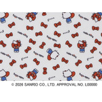 ハローキティ × grove「Leeスクエア2WAYトート」「シェル型フェイスポーチ」裏地はリボン、リボンで目隠ししたオリジナルデザイン