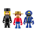 タカラトミー「プラレール 銀河鉄道999　999号」左から、メーテル、鉄郎、車掌のプラキッズ