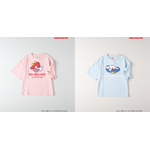 サンリオキャラクターズ×ライトオン　「プリントTシャツ（KIDS）」ピンク（マイメロディ）、サックス（シナモロール）