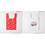 サンリオキャラクターズ×ライトオン　「総柄エコバッグ」レッド（サンリオキャラクターズ）、ホワイト（同）