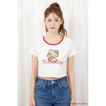 【HELLO KITTY】グリッターロゴミニTシャツ