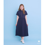 Areeam Disney Collection「Mickey＆Minnie」ミッキー/プリーツシャツワンピース（Navy）着用イメージ