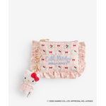 【Cath Kidston × Hello Kitty】 フリルティッシュポーチ＆マスコットチャームセット
