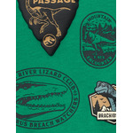 GU「KIDSグラフィックT JURASSIC WORLD」カラー: 55 GREEN 前面アップ