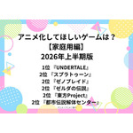 [アニメ化してほしいゲームは？【家庭用編】 2026年上半期版]上位ランキングを一気に見るならコチラ