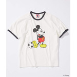 JOURNAL STANDARD「MICKEY MOUSE / ミッキー マウス 別注 サッカー プリント Tシャツ ホワイトA」