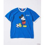 JOURNAL STANDARD「MICKEY MOUSE / ミッキー マウス 別注 サッカー プリント Tシャツ ブルー」