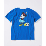 JOURNAL STANDARD「MICKEY MOUSE / ミッキー マウス 別注 サッカー プリント Tシャツ ブルー」
