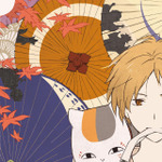 「夏目友人帳浮世絵『秋風和傘模様』」部分アップ