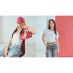 ハローキティ× repipi armario　ギンガムチェックキャミ、マスコットチャーム、ボストンBAG、コンパクトTee